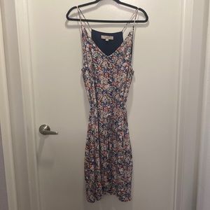 Loft Floral Dress Size XXL with tie around waist.